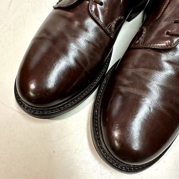 NEW HEELS Grant Stone x J. Crew Ludlow Derby Dark Brown VGUC Bench Made 9.5 D - Picture 9 of 14